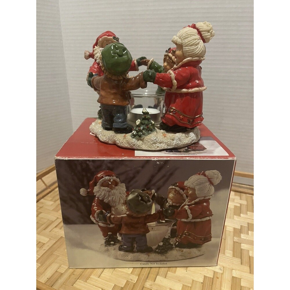 Kirklands Claus & Co. Candle Holder Vintage Christmas Holiday Decor